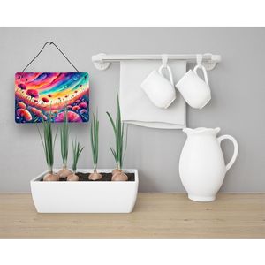 หลากสีพิมพ์ลายดอกไม้ของ Dianthus ป้ายอะลูมิเนียมแขวนประตูผนังใหม่สำหรับห้องครัวบาร์ห้องน้ำ8HX12W ตกแต่งบ้าน - Product Image 3