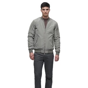 <b>Silver</b> Grey Bomber <b>Jacket</b> Men Lightweight Zip Up Outerwear Custom OEM Streetwear Fashion <b>Jacket</b> - Product Image 4