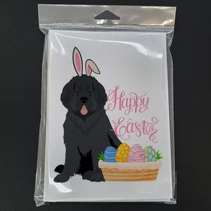 Whimsical A7 tamaño 5x7 negro Newfoundland Pascua tarjetas de felicitación Paquete de 8 tarjetas de nota en blanco con sobres - Product Image 3