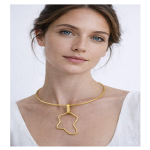 Collar con Colgante de Estrella Chapado en Oro para Mujer, Cadena de Serpiente, Estilo Geométrico Clásico, Joyería Perfecta para Uso Diario - Product Image 1