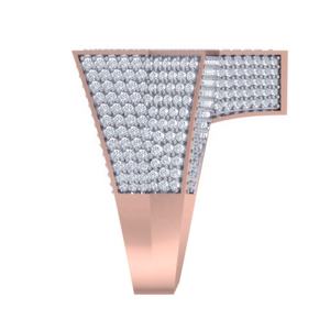 Premium Men's 14K Gold Geometric Diamond <b>Cluster</b> Ring Round Brilliant Cut Star Shape Lab Grown Diamond Studded Rings - Product Image 4