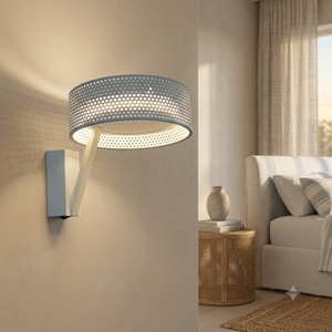 Modern Aluminum Wall Lamp White <b>Drum</b> <b>Shade</b> LED 3000K Warm <b>Light</b> LED Base Wall-Mounted for Living Room - Product Image 3