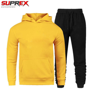 Ensemble de survêtements de sport deux pièces personnalisables en polyester respirant de haute qualité avec capuche et cordon de serrage unisexe pour l'hiver - Product Image 6