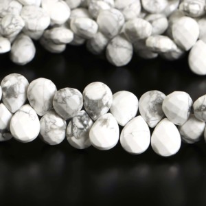Cuentas de Howlite Natural Facetadas en Forma de Pera, Cuentas Sueltas de Howlite Blanca para Fabricación de Joyas, Suministro de Gemas al por Mayor - Product Image 2