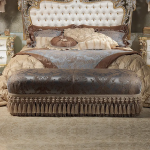 Elegant European <b>Antique</b> King Size Mahogany Silver Carved <b>Bed</b> Nightstands Luxury Bedroom Furniture Set for Hotel Apartment Use - Product Image 4