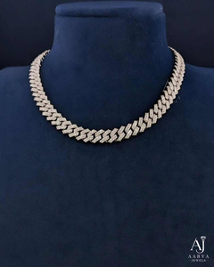 Collar de Moissanita con Engaste de Garra Estilo Eslabón Cubano, Bañado en Rodio, Cadena de Plata de Ley 925, Joyería Hip Hop para Aniversario - Product Image 2