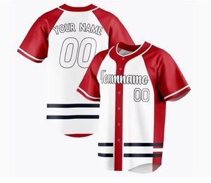เสื้อเบสบอลแบบขายส่ง ผ้าโพลีเอสเตอร์ 100% ระบายอากาศได้ดี ซับเหงื่อ ติดกระดุม - Product Image 1