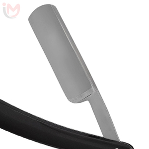 Folding Straight Edge Razor Stainless Steel Blade Black Plastic Handle for Barber Shop <b>Men</b> <b>Bikini</b> Shaving - Product Image 5