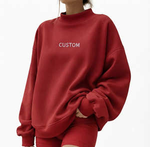 Sudadera Oversize de Cuello Alto para Mujer, Algodón Premium, Felpa, Corte Holgado, Prenda Personalizable - Product Image 1