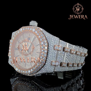 Fully Iced Out Stainless Steel Hip Hop Moissanite Diamond Luxury Mechanical Watch Men High Quality Glass Dial Export Price - Product Image 4