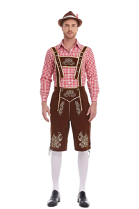 Pantalones Cortos Bordados Transpirables con Frente Sólido, Ropa para el Festival Oktoberfest, Estilo Tradicional Bávaro, Lederhosen para Hombre - Product Image 6