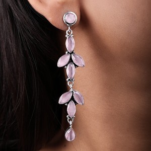 Boucles d'oreilles pendantes multiples en argent oxydé pour femmes, MOQ disponible |   Ventes en cours, stock disponible, livraison rapide, prix direct usine - Product Image 4