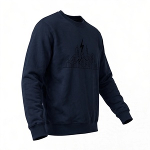 Sweat-shirt à col rond en molleton de coton épais, imprimé graphique personnalisé Streetwear, motif skyline urbain, pull décontracté d'hiver pour homme - Product Image 4