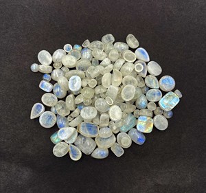 Natural Multi Fire Rainbow Moonstone Mix Shape Cabochon Loose Gemstone Lot 4-14 MM 100 CT Rainbow Moonstone For Jewelry Making - Product Image 6