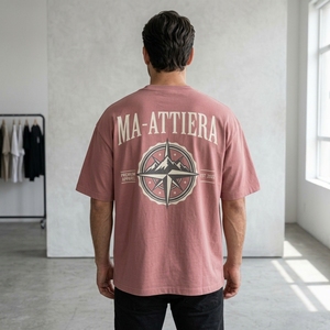<b>Men's</b> <b>T</b> <b>Shirt</b> Dusty <b>Pink</b> Crew Neck Short Sleeve Relaxed Fit Text Print Casual Tshirt Streetwear Clothes <b>T</b> <b>Shirt</b> - Product Image 2