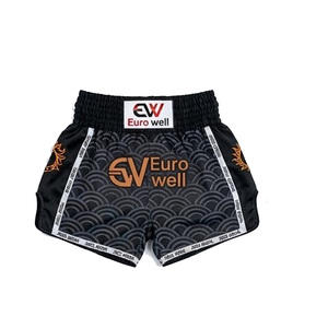 Custom OEM Muay Thai Cargo Knitted Shorts High Density Canvas Button Fly Professional Kickboxing Combat <b>Trunks</b> - Product Image 2