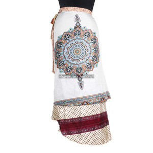 Jupe portefeuille vintage en soie magique de 38 pouces, style cache-cœur, pour tenue décontractée - Product Image 1