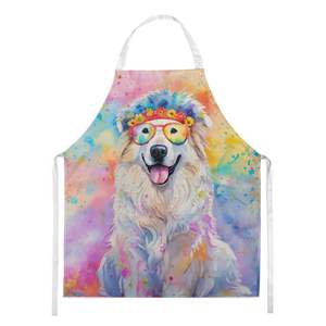 Great Pyrenees Hippie Dawg Unisex Large Multicolor <b>Apron</b> for Cooking Baking Crafts <b>Gardening</b>-for Adults Men and Women - Product Image 1