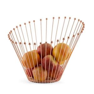 Corbeille à fruits antique en métal pour comptoir de cuisine, bol décoratif fait main en fil métallique pour l'affichage de fruits et légumes frais - Product Image 2