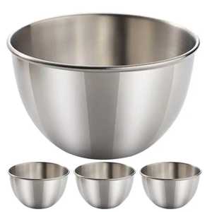 Stainless Steel Mixing Bowls Set 4-Piece Kitchen Bowl Set for <b>Salad</b> Preparation and Cooking Tasks - Product Image 1