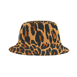Unisex Leopard Print <b>Bucket</b> <b>Hat</b> Polyester Canvas Casual Wear Spring Summer Adult 56-58CM Cotton <b>Hats</b> - Product Image 1