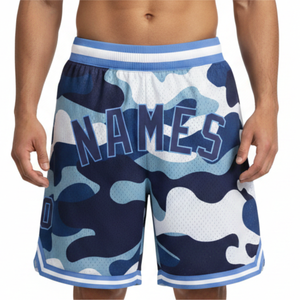 Pantalones Cortos de Baloncesto para Hombre, Camuflaje, Cintura Media, Elásticos, 100% Poliéster, Transpirables, Estampado por Sublimación, Ropa Deportiva Informal - Product Image 3