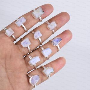 Natural Rainbow Moonstone <b>Ring</b> Brass Handmade Vintage Boho Jewelry Wholesale Fashion <b>Statement</b> <b>Rings</b> Women Gifts - Product Image 6