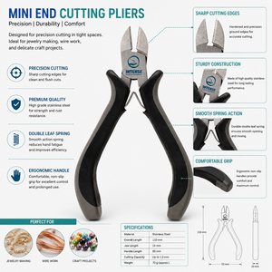 Pince coupante miniature professionnelle en acier inoxydable, coupe-fil pour bijoux, outil de précision pour la création de bijoux avec poignée ergonomique - Product Image 2
