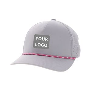 Custom Logo 5-Panel Performance Golf Hat with Rope Detail Laser Cut Holes Quick Dry Breathable <b>Snapback</b> <b>Cap</b> for Modern Golf Wear - Product Image 1