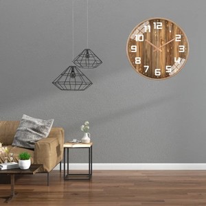 Acacia Wood Sunburst Wall <b>Clock</b> Wholesale | <b>Hand</b>-painted Rustic Timepiece - Product Image 5