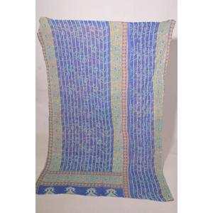 Vintage Cotton Gudri <b>Quilt</b> Hand Stitched Kantha Bedspread Reversible Throw for Bedroom and Living Room - Product Image 1