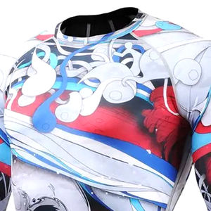 Camiseta de Protección UV para Surf, Ajustada, para Entrenamiento de MMA, Compresión, Transpirable, Spandex, Manga Larga, Secado Rápido, Deportiva - Product Image 3