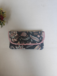 Shree Balajee Garments Stripe Green Quilted <b>Sunglasses</b> <b>Case</b> <b>for</b> Women | Handmade Cotton Eyewear Pouch Model Q P-1 Rectangle - Product Image 4