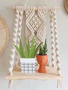 MORE Décoration murale en macramé bohème indien en coton tissé à la main pour chambre à coucher, couloir, chambres d'enfants et d'adolescents, toutes occasions - Product Image 1