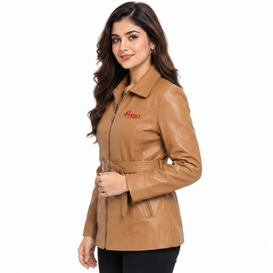 Chaqueta de Cuero para Mujer, Elegante y de Alta Calidad, Diseñada con Materiales Duraderos y Detalles Modernos para un Uso Diario Cómodo - Product Image 4
