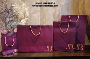 Wholesale Custom Printed <b>Paper</b> Carry Bags with Gold Rope Handles Premium Gift Shopping Packaging in Multiple Sizes - Product Image 3