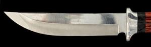 Couteau de chasse en acier inoxydable, lame à pointe tombante, manche en bois, rayures rouges et noires, épaisseur 0,6 mm, produits faits à la main - Product Image 2