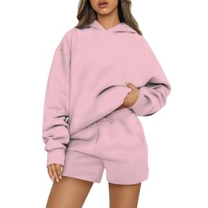 Conjunto Deportivo Informal para Mujer, Conjunto de Dos Piezas con Sudadera con Capucha, Conjunto de Dos Piezas con Sudadera con Capucha y Pantalones Cortos Más Vendido, con OEM - Product Image 5