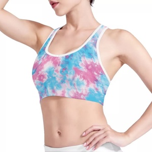 Soutien-gorge de sport pour femme en tissu côtelé sans couture de haute qualité à imprimé abstrait, vêtements de sport, gym, fitness, entraînement - Product Image 2