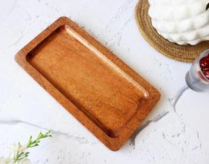 Bandeja de Almacenamiento Multifuncional Rectangular de Madera de Mango, Acabado Pulido, Diseño Minimalista, Vajilla de Cocina de un Solo Nivel, Apta para Lavavajillas - Product Image 3