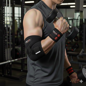 Attelle de coude en néoprène Rexfit Sport Premium 5 mm pour la musculation, le développé couché et la protection des articulations - Product Image 2