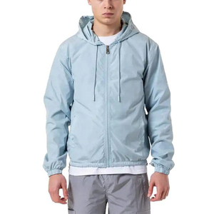 Custom Printed Logo Light Weight Run Nylon Waterproof Drawstring Men's Hooded Windbreaker <b>Zip</b> <b>up</b> <b>Jackets</b> - Product Image 1