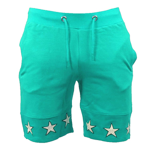 2026 Men’s Custom French Terry Fleece Sweat Shorts Star Applique Streetwear <b>Elastic</b> Waist Drawstring With Side Pockets - Product Image 4