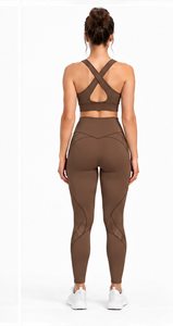 Women Yoga Set <b>Long</b> <b>Sleeve</b> Crop <b>Top</b> High Waist Leggings Two Piece Seamless <b>Stretch</b> Fitness Workout Clothing Gym Pilates Yoga - Product Image 4