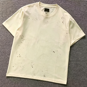 Camisetas de Algodón Grueso con Estampado Gráfico Oversize, Estilo Vintage Lavado, Streetwear de Verano, Fabricante, En Stock, Suministro Directo de Fábrica - Product Image 2