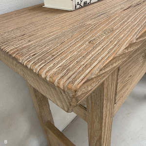 Small Antique Console Table Bideford Rustic Solid Elm Two Drawer Entryway Hallway Altar <b>Desk</b> <b>Vintage</b> Farmhouse Living Room - Product Image 3