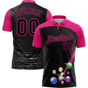 Polo pour homme à manches courtes, imprimé motif 9 boules, style sportif et décontracté - Product Image 1