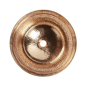 ท่อทองแดงกลมลึกอ่างล้างจานทองแดงผนังสองชั้นผู้ผลิตสลักลายนูนออกแบบได้ตามต้องการ - Product Image 1