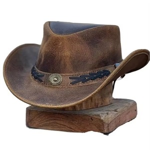 Chapeaux de cowboy en cuir OEM ODM, design haut de gamme, sur mesure, vente en gros, respirants, décontractés, pour le voyage - Product Image 1