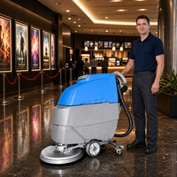 Machine à nettoyer et à balayer les sols, 530 mm, alimentée par batterie, autonomie de 4 à 5 heures, réservoirs d'eau de 50 L et 55 L, pour le nettoyage des sols des centres commerciaux